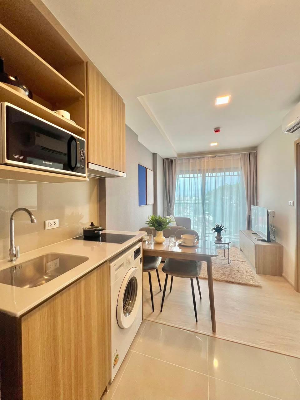 The Origin Bangkae · 新築25㎡の角部屋1ベッドルーム4階、家具家電付き、MRTバンケー駅近く